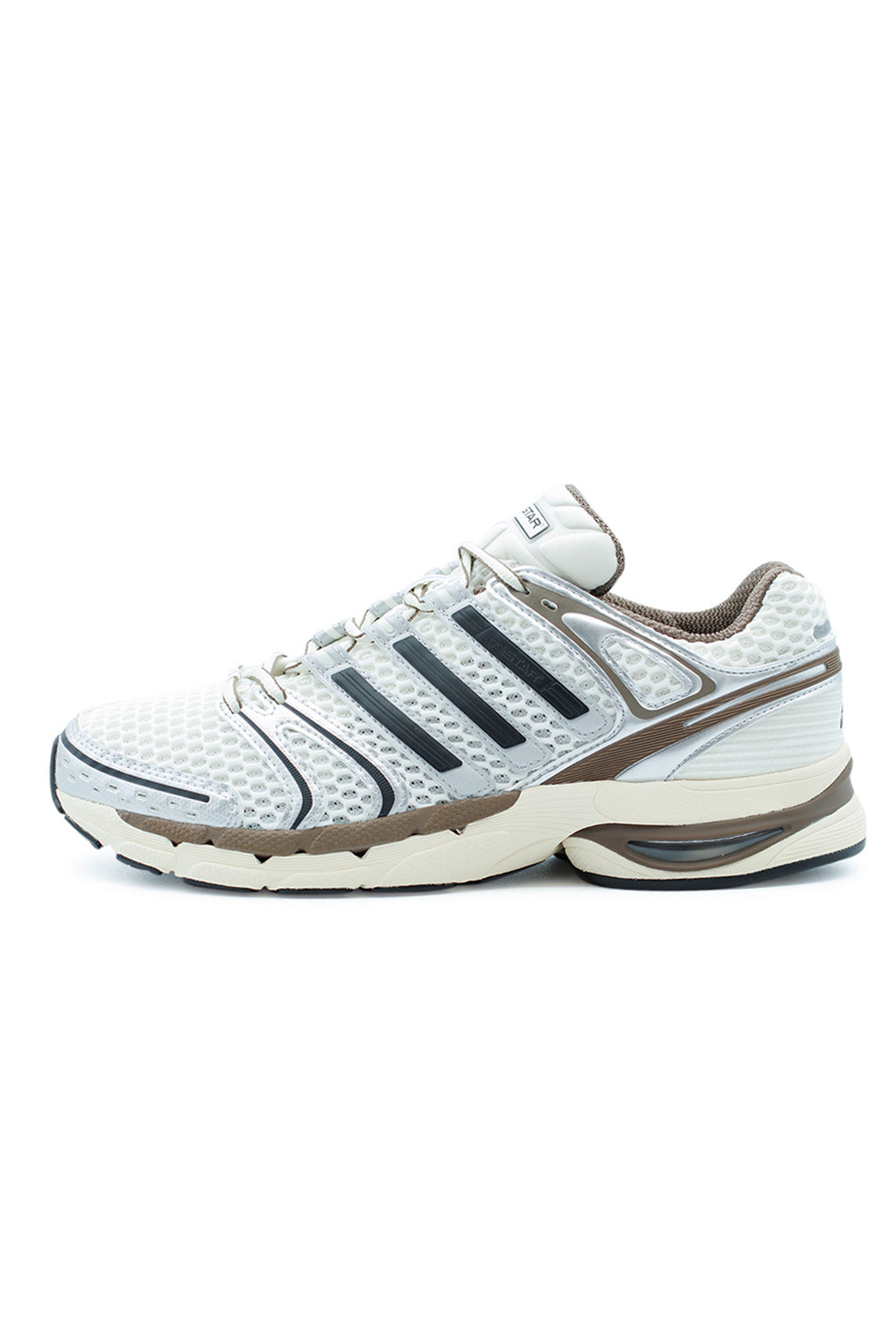Adidas Adistar Control 5 Cloud White Core Black Core White, retro-inspired running shoe with breathable mesh upper and cushioned rubber outsole.