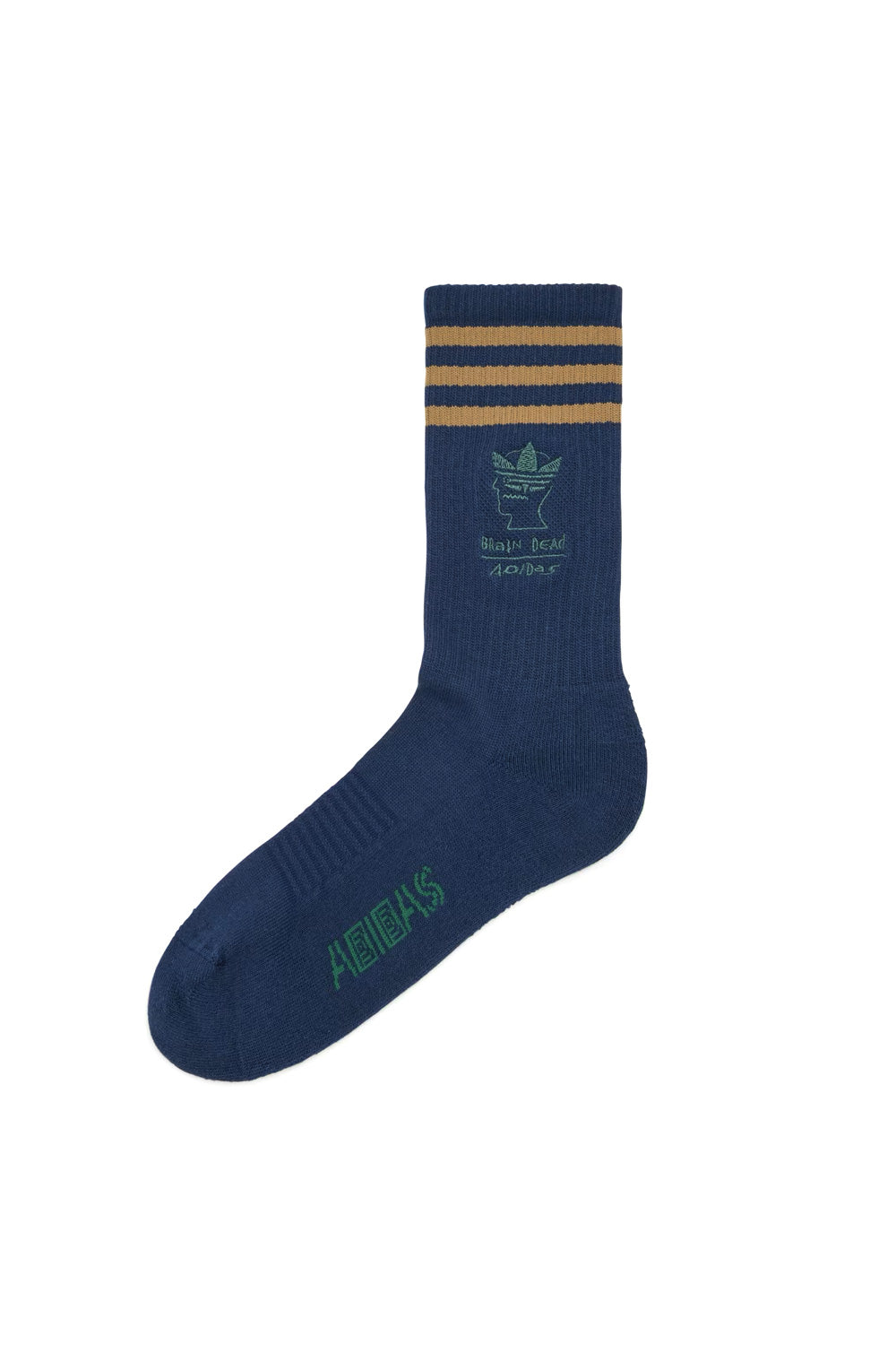 Adidas X Brain Dead Socks Collegiate Navy / Brown Desert / Amazon Green - BONKERS