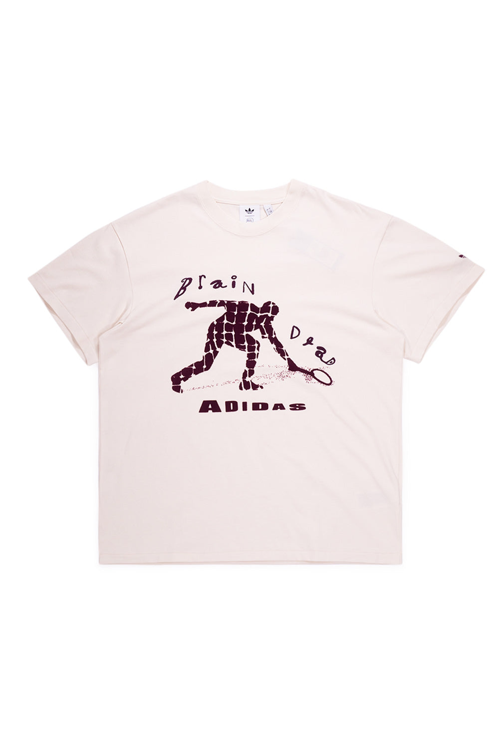 Adidas x Brain Dead T-Shirt JX9393 in Wonder White mit auffälligem Frontprint und klassischem Regular Fit.
