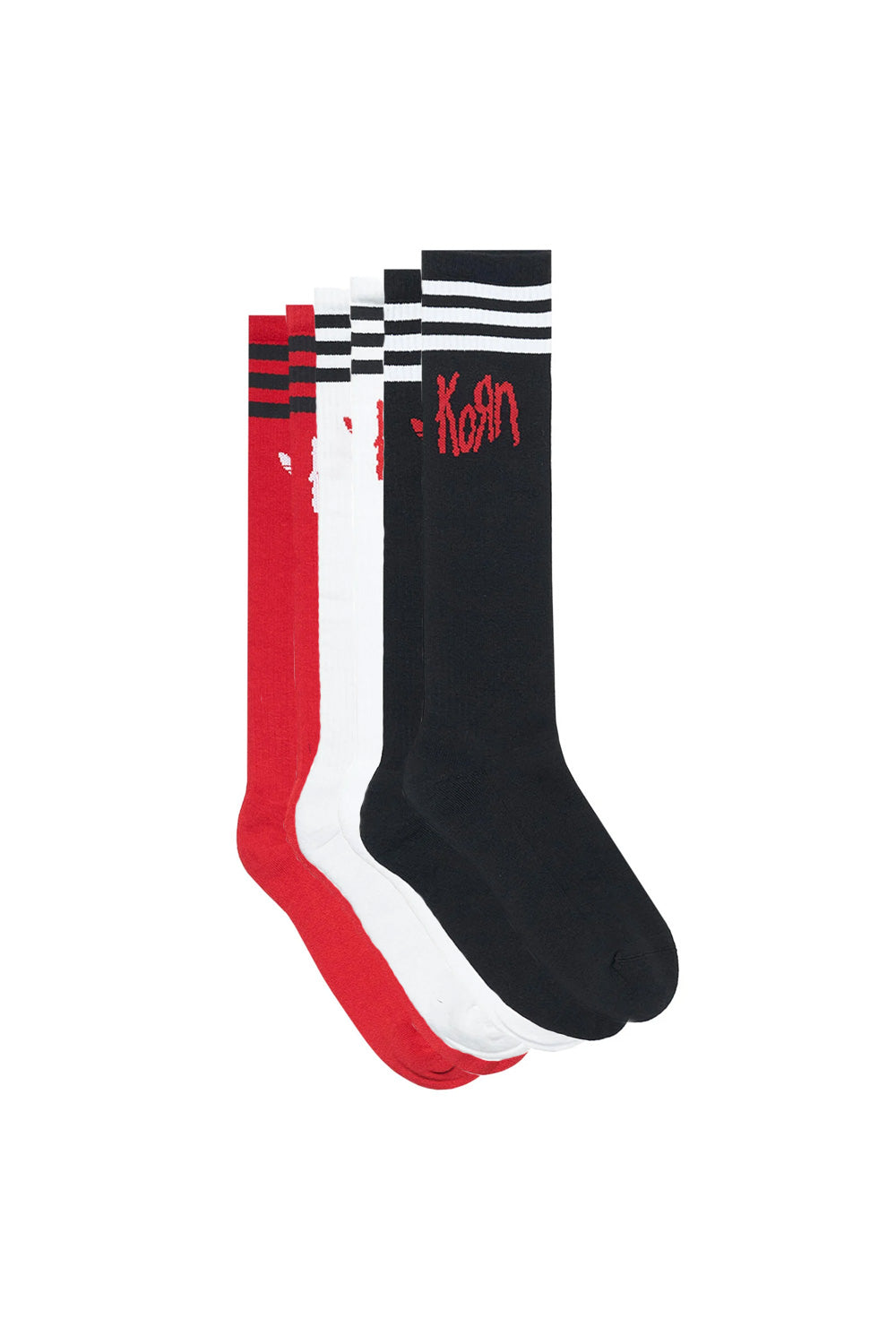 Adidas X Korn Socks White / Black / Better Scarlet - BONKERS