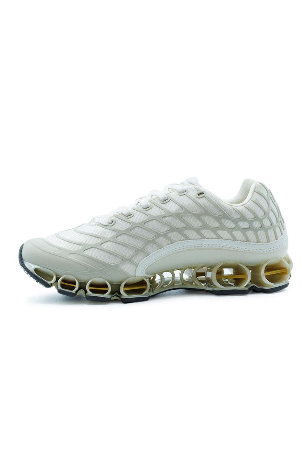 adidas Originals Megaride F50 KI4740 featuring responsive Ambition Power Bounce cushioning, technical mesh construction and Ice Gold Metallic accents