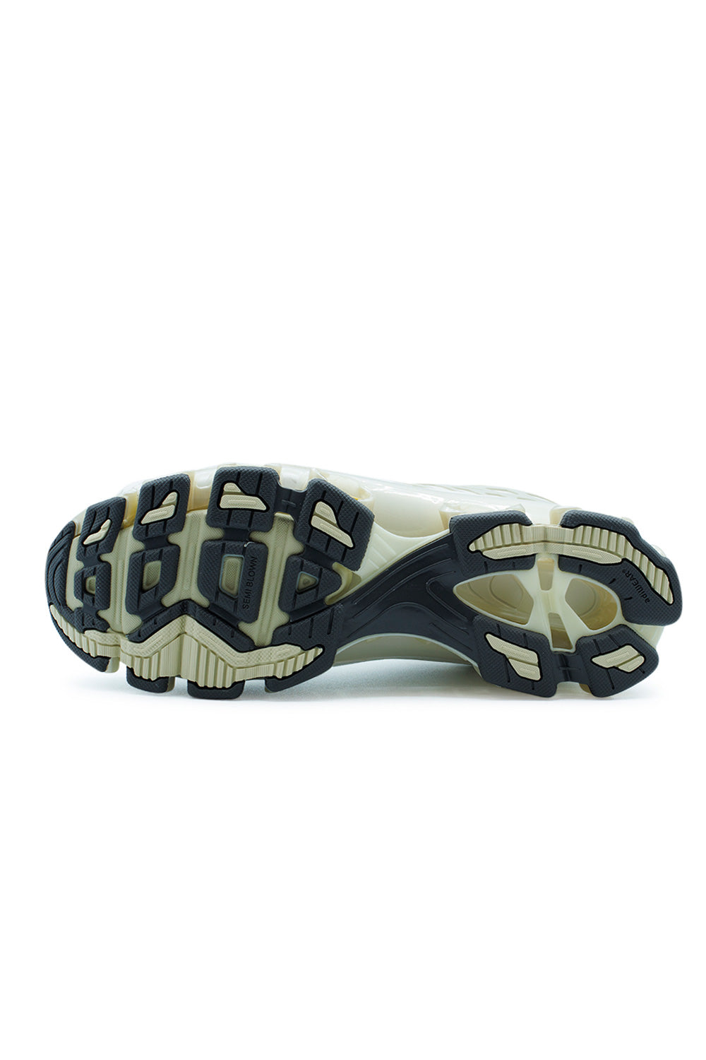 Bottom view of the adidas Megaride F50 sneaker with engineered tread pattern, durable traction zones and Megaride performance tooling