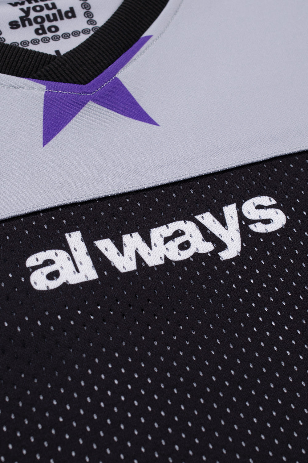 Always Micro Mesh Star Football Jersey Grey / Purple - BONKERS