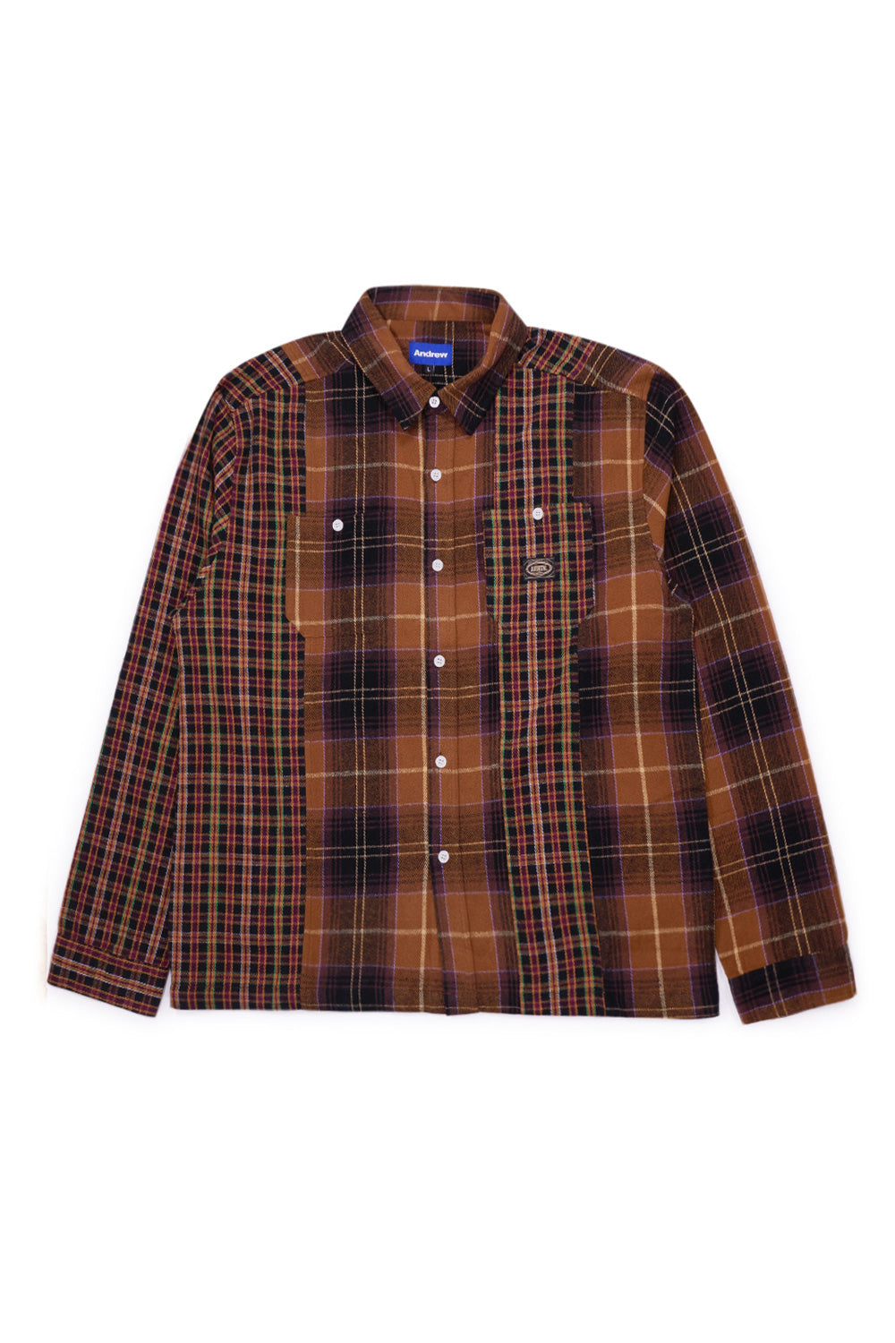Andrew Miami Patchwork Flannel Brown - BONKERS