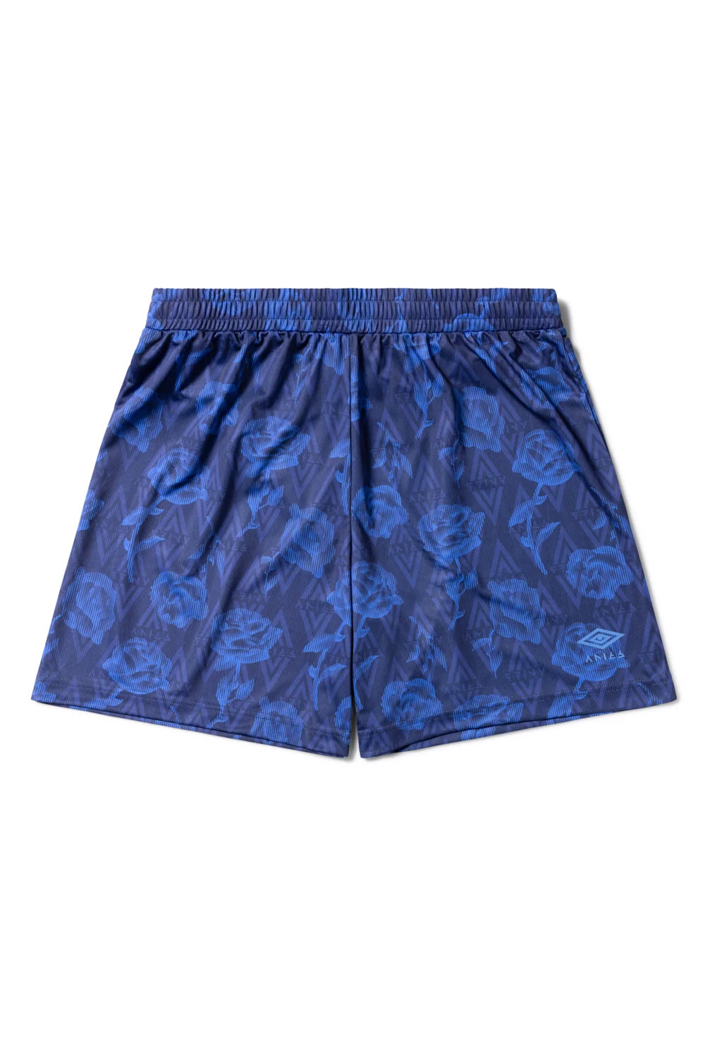 "Aries x Umbro Roses Football Shorts Blue – Trendige blaue Fußball-Shorts mit Rosendesign für moderne Streetwear-Looks"