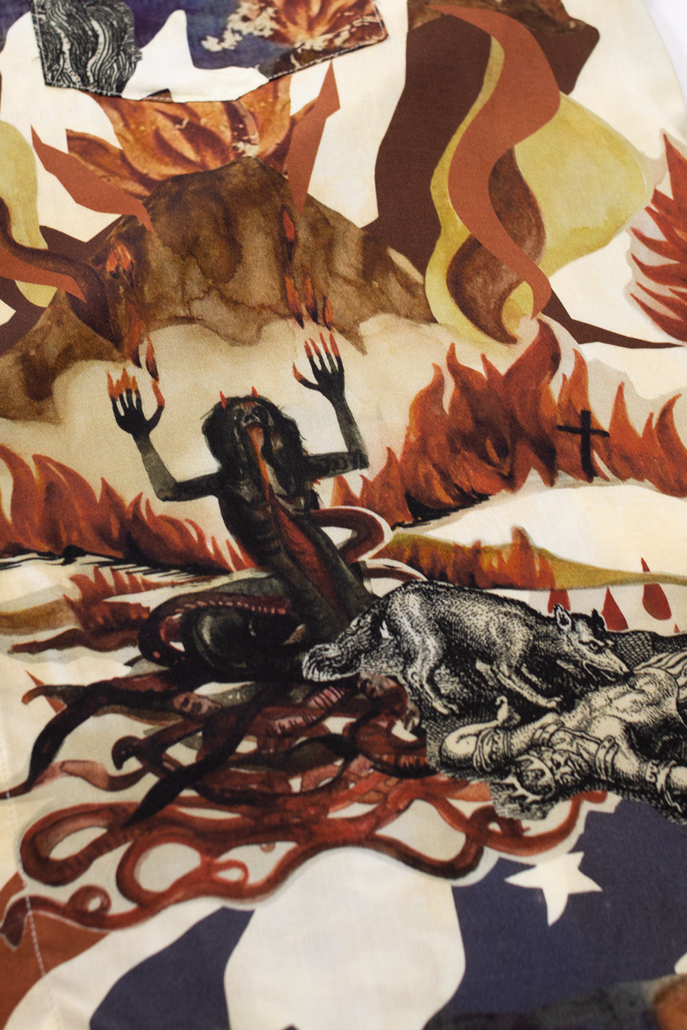 "Aries Cannibal Apocalypse Hawaiian Shirt Multi – Trendiges, farbenfrohes Hemd mit unkonventionellem Cannibal-Motiv für modische Sommer-Outfits"