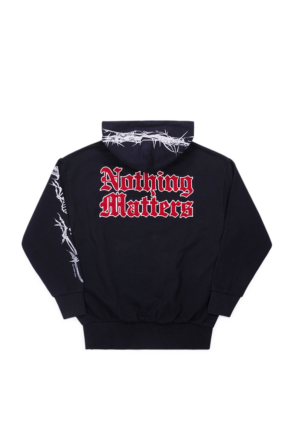 "Aries Nothing Matters Embroidered Hoodie Black – Trendiges schwarzes Hoodie mit exklusiver 'Nothing Matters' Stickerei für urbane Modefans"