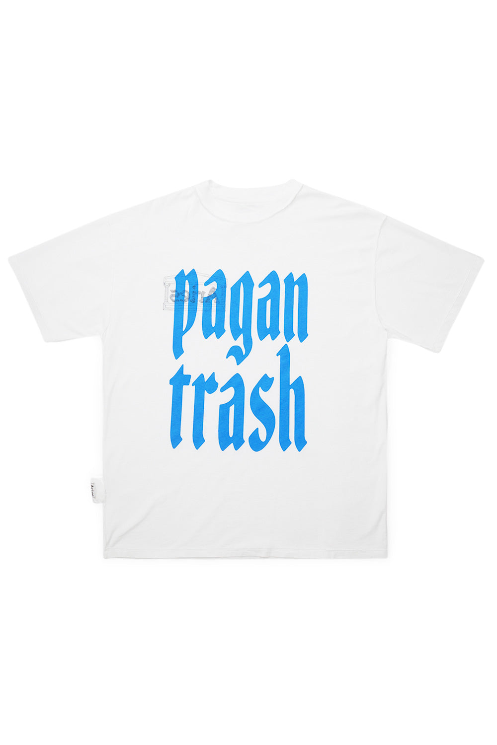 "Aries Pagan Trash Reverse Tee Weiß – Stylisches Streetwear-T-Shirt mit Pagan-Motiven und Vintage-Washed-Optik"