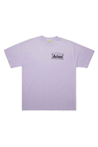 Aries Sunbleached Temple T-Shirt Faded Purple - BONKERS