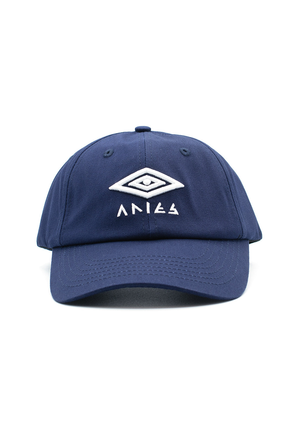 "Aries x Umbro Eye Cap Blue – Stylische blaue Baseballkappe mit auffälligem Eye-Design für ein modisches Statement"