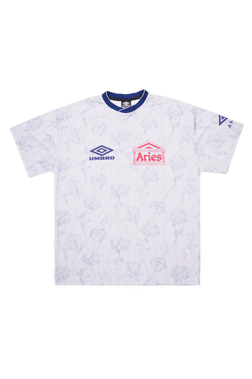 "Aries x Umbro Roses Football Jersey White – Weißes Fußballtrikot mit exklusivem Rosendesign für Streetwear-Liebhaber"