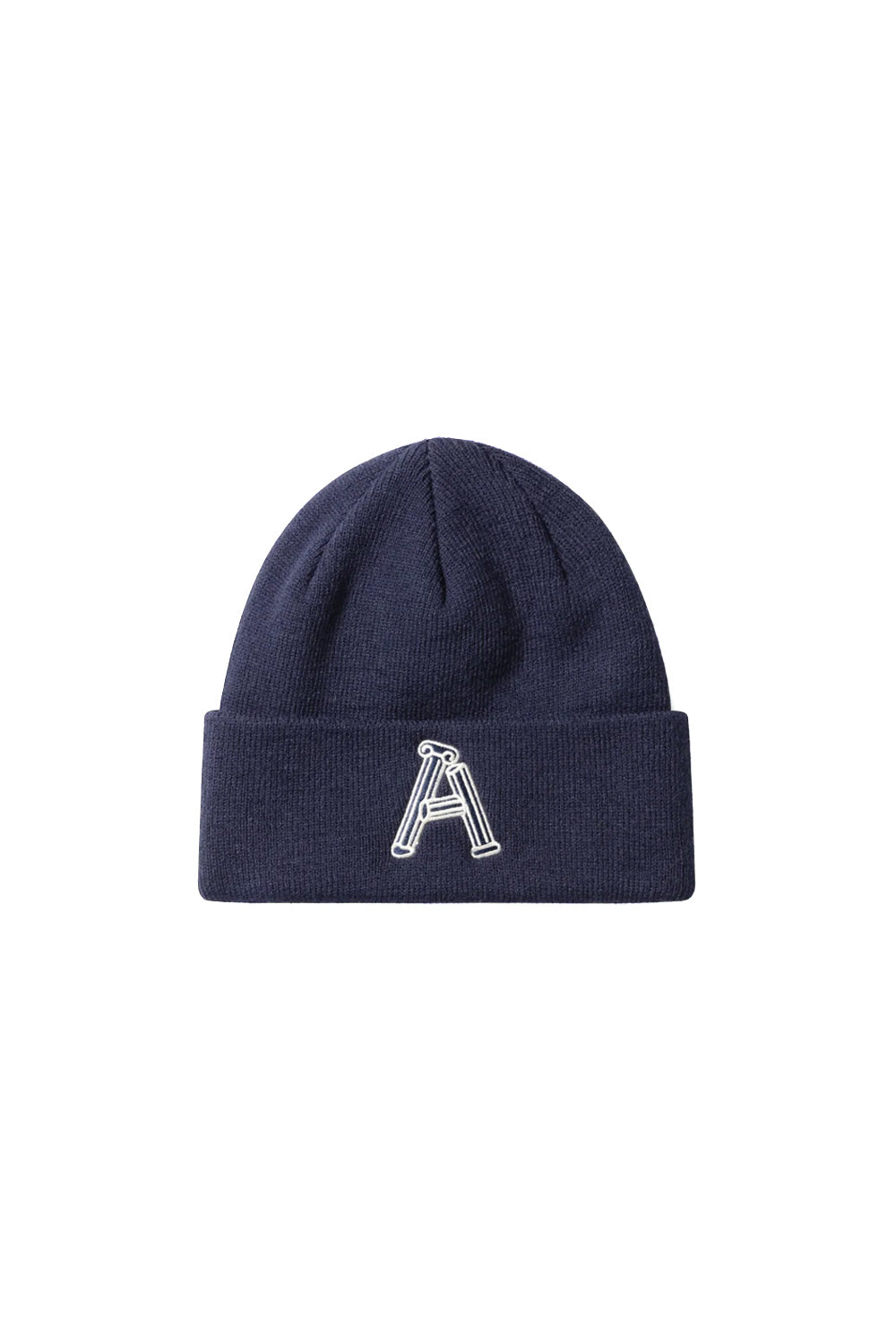 "Aries Column Beanie Navy – stylische dunkelblaue Strickmütze mit hochwertigem Rippstrick-Design"