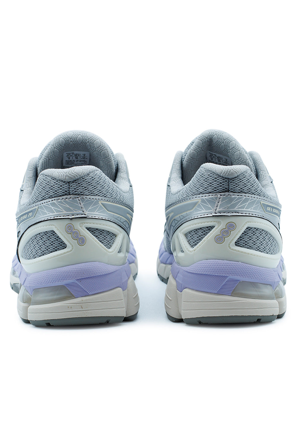 Back profile of the ASICS Gel-Kayano 20 sneaker with dual GEL shock absorption, reinforced heel counter and Guidance Trusstic stability platform