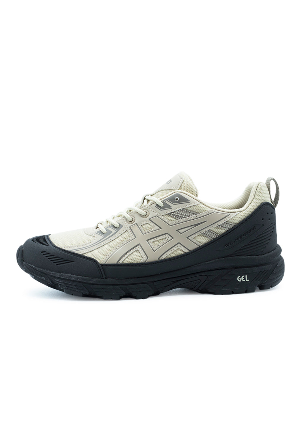 Asics GEL-Venture 6 Shield Black Feather Grey mit robustem Mesh-Upper und TPU-Schutz für anspruchsvolle Trails.