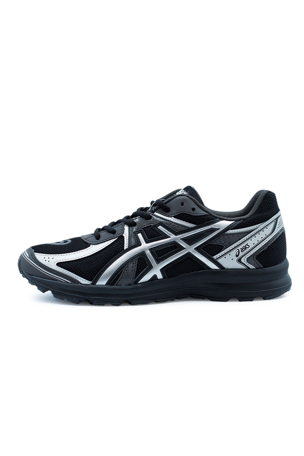 Asics Gos 100S Black/Pure Silver – Atmungsaktiver Sneaker mit Mesh-Obermaterial und synthetischen Leder-Overlays für optimalen Komfort und Halt.