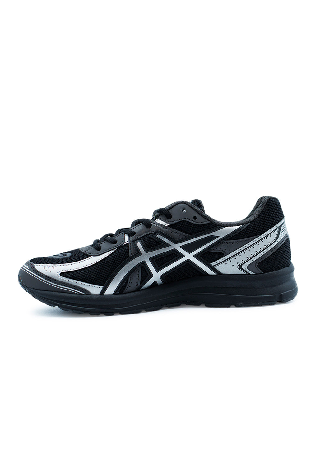 Dynamischer Asics Gos 100S – Vielseitiger Sneaker mit modernem Design in Schwarz und Silber für Sport und Freizeit.