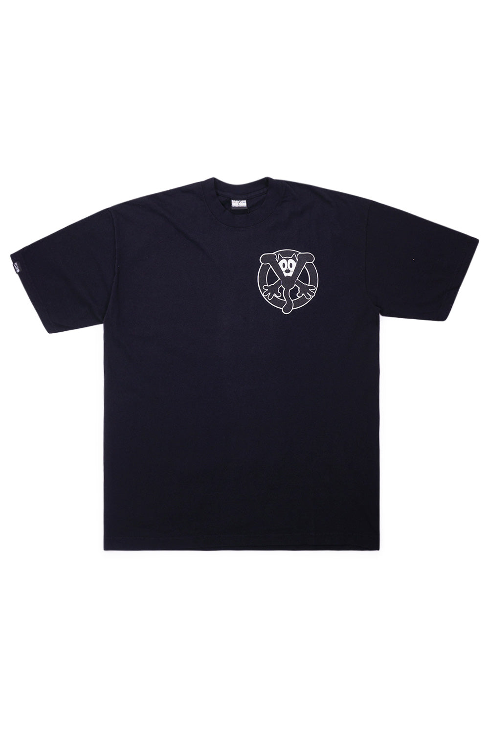 "Schwarzes Babylon LA x Felix the Cat No Peace Felix T-Shirt mit rebellischem Grafik-Print auf der Vorderseite"