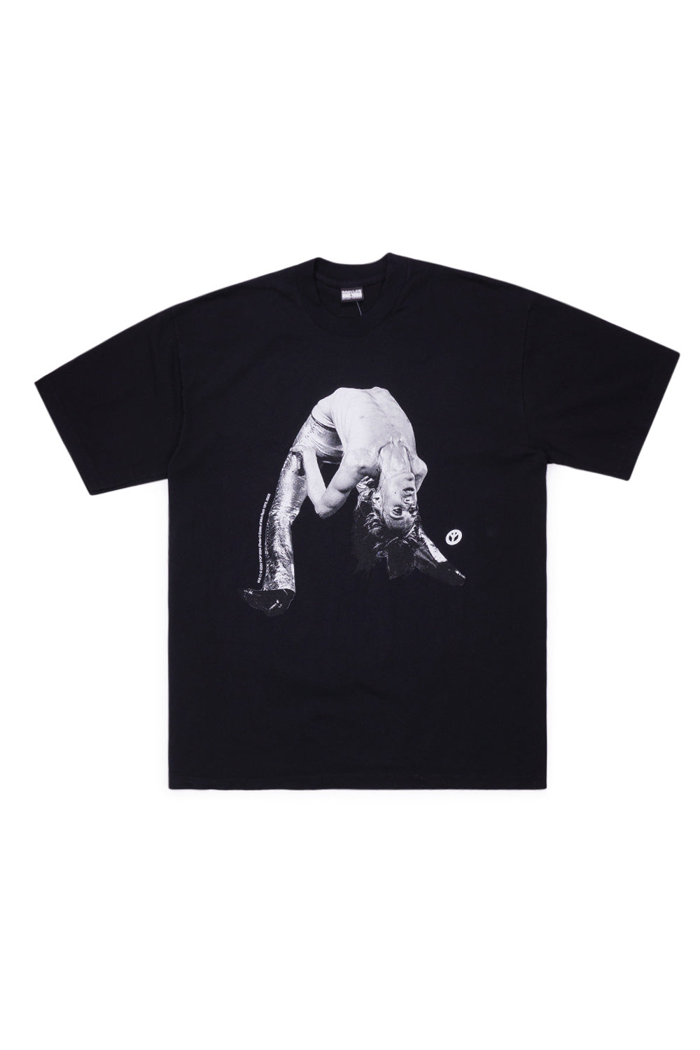 Babylon LA x Iggy Pop Bend Photo T-Shirt Black with iconic punk performance graphic, oversized heavyweight cotton skate tee made in USA with underground streetwear aesthetic