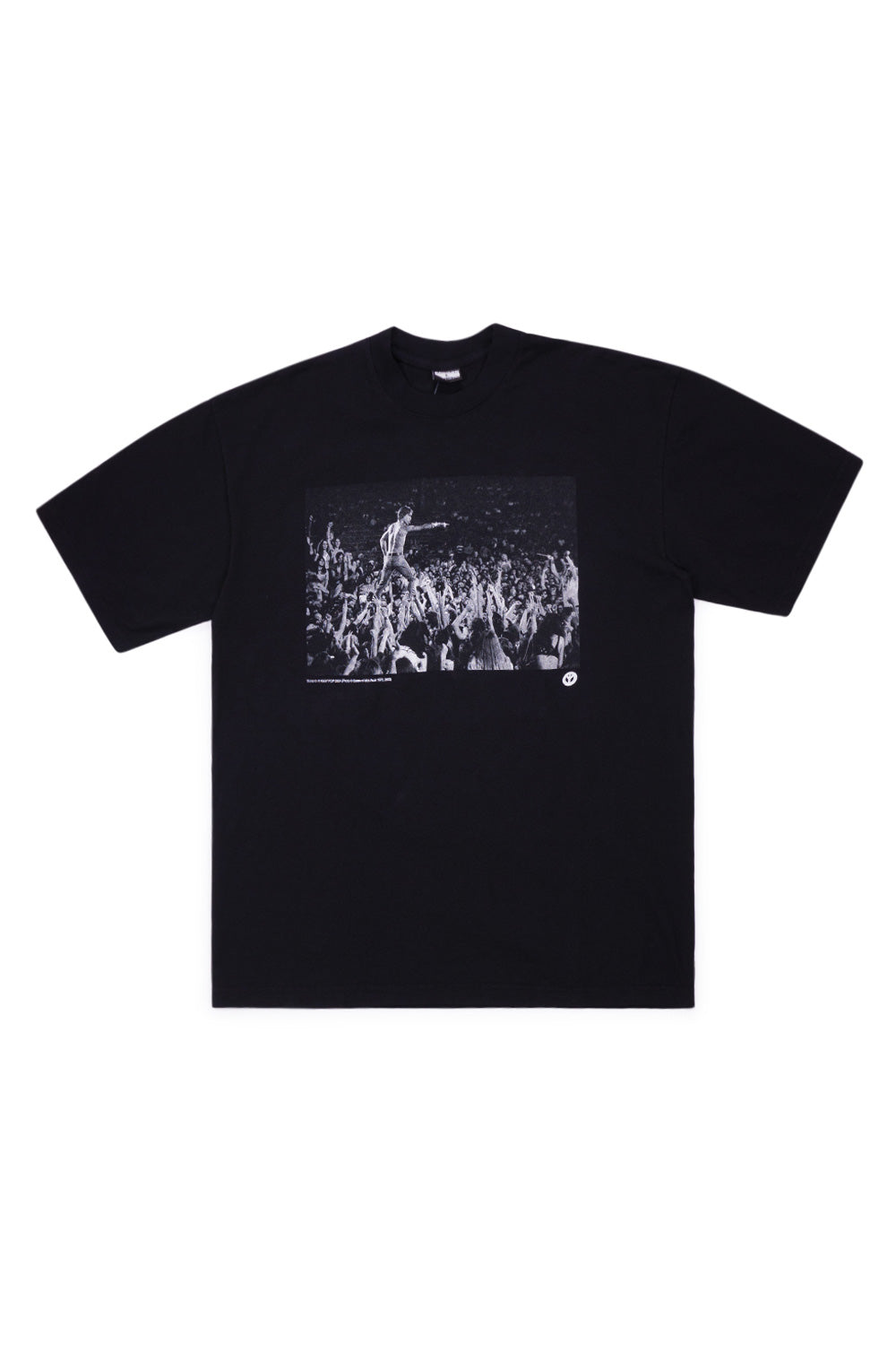 Babylon LA x Iggy Pop Crowd Photo T-Shirt Black with oversized fit, punk-inspired graphic tee featuring iconic live concert photo print on heavyweight 6 oz cotton