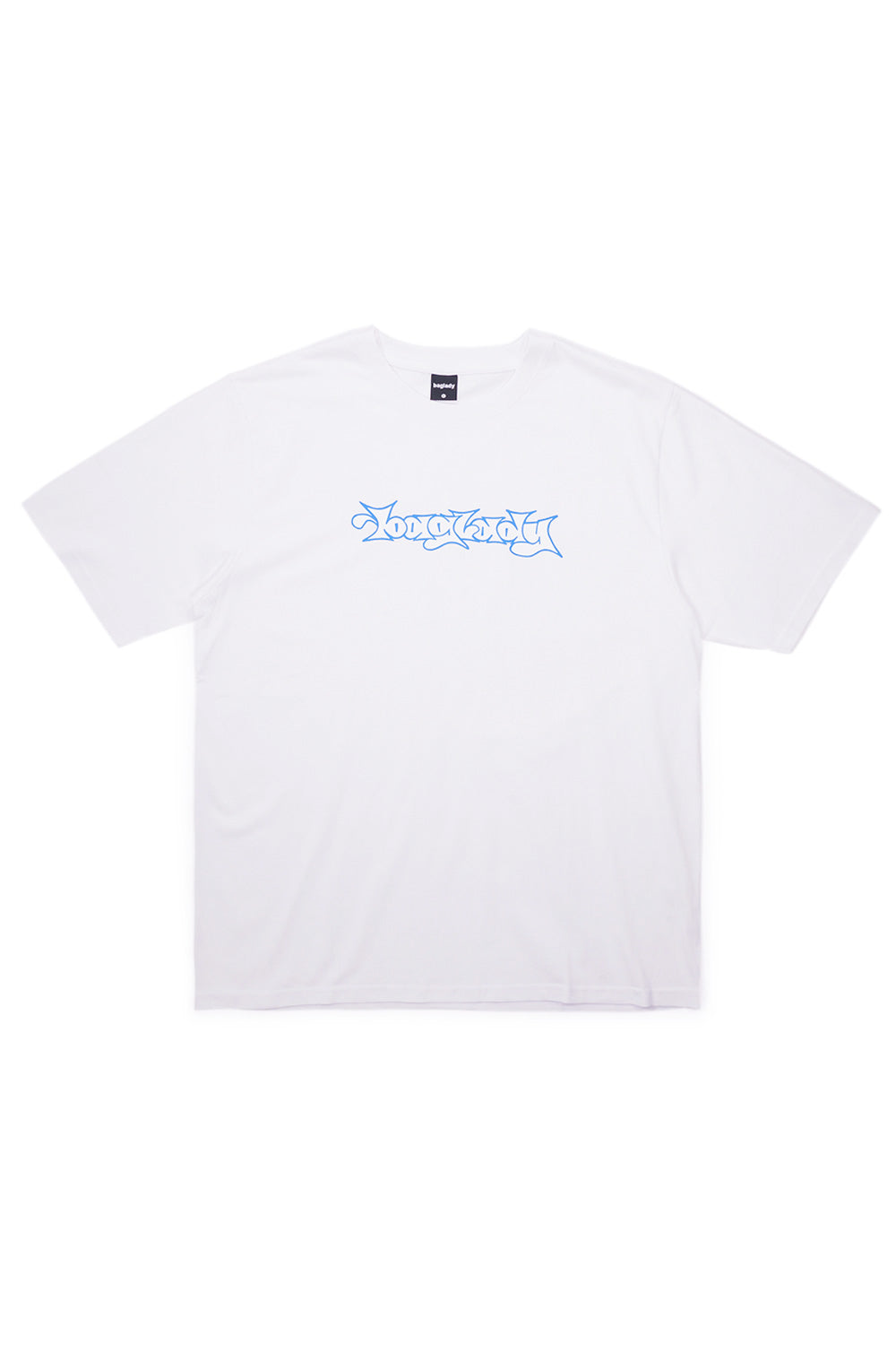 "Vorderansicht des Baglady Bootleg Throw Up T-Shirts – stylisches T-Shirt in Weiß mit kraftvollem Graffiti-Design für Streetwear-Looks"