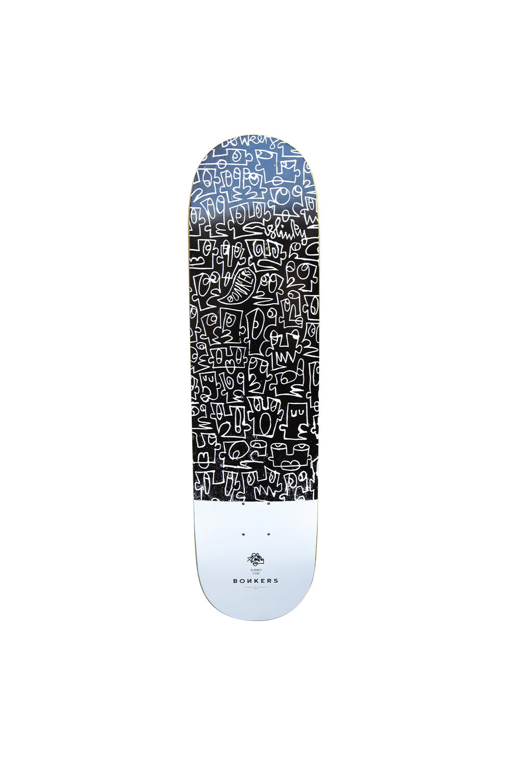 "Bonkers Faces by Slinky Deck 8.125 – Kreatives Skateboard-Deck mit einzigartigen Gesichtsmotiven"