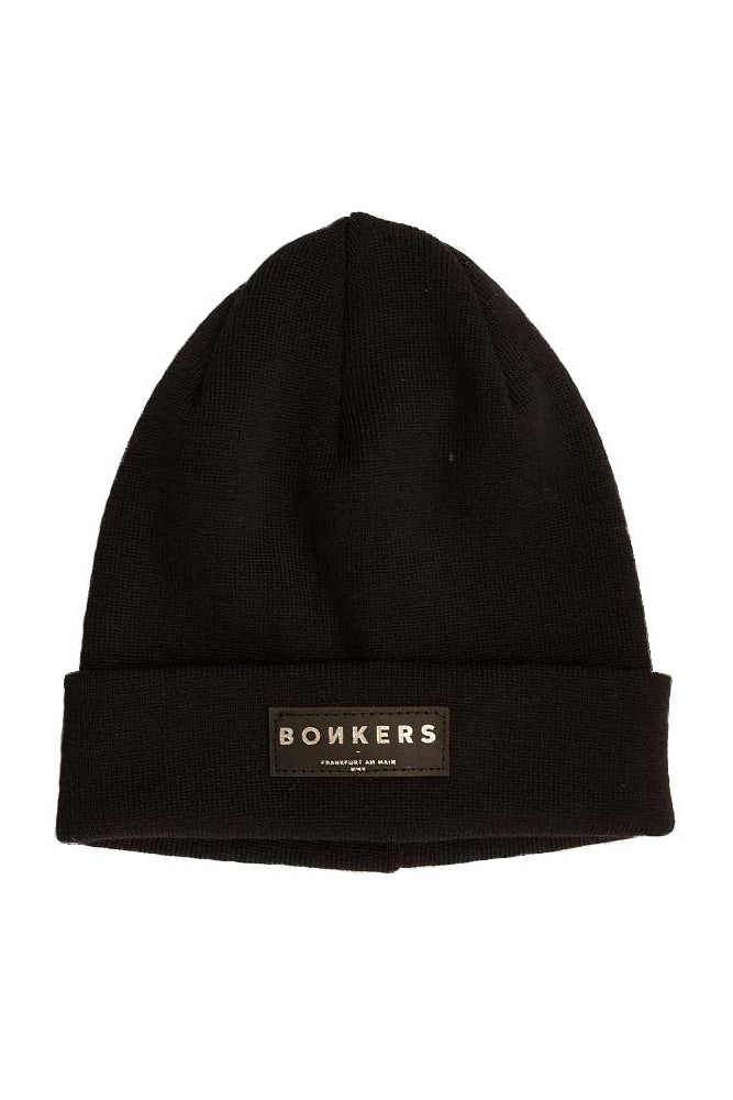 "Bonkers Merino Wool Beanie Long in Schwarz und Silber – Stilvolle lange Mütze aus Merinowolle"