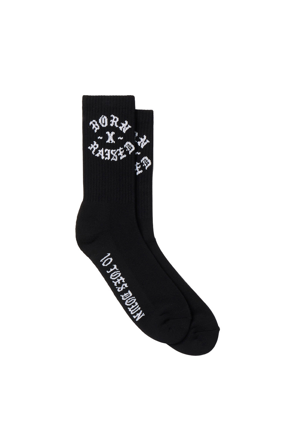 Born X Raised 10 Toes Down Rocker Socks Black - BONKERS