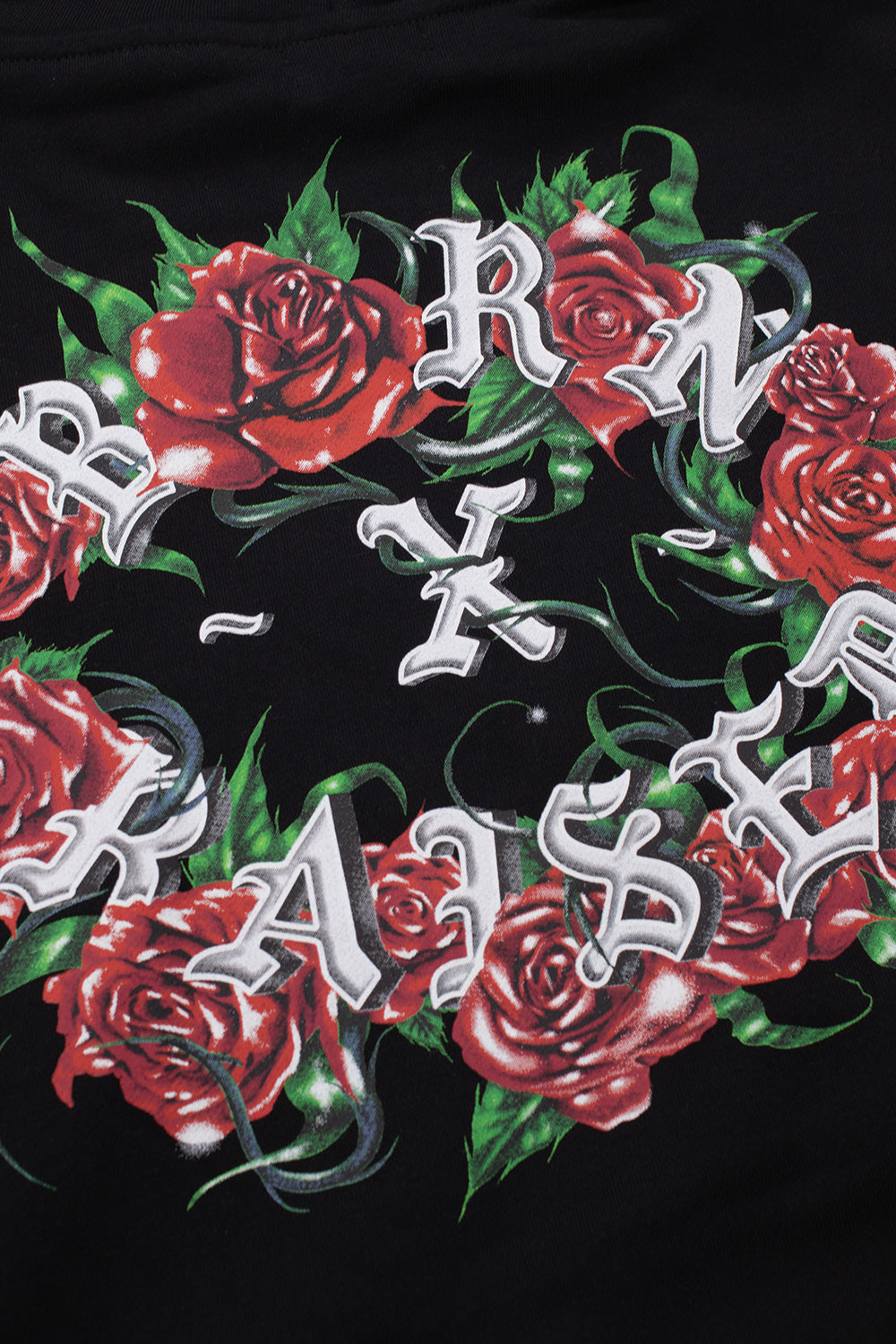 Born X Raised Roses Rocker Hoodie Black - BONKERS