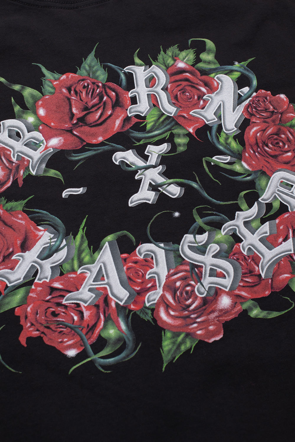 Born X Raised Roses Rocker T-Shirt Black - BONKERS