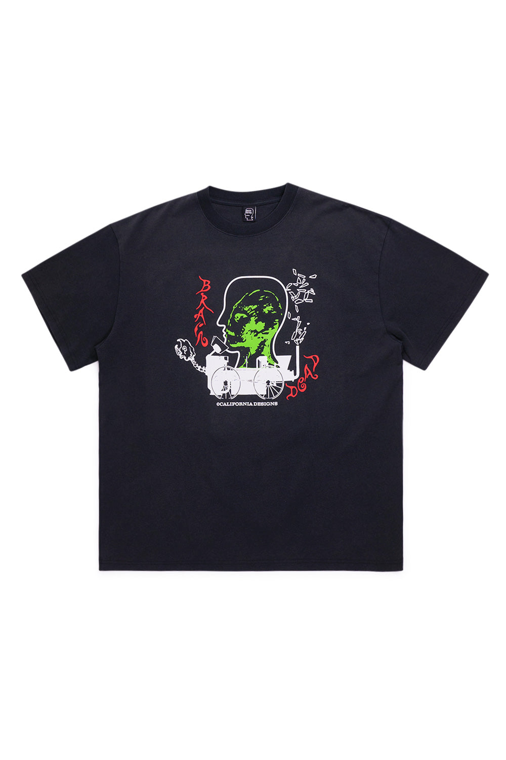 Brain Dead Alien Tractor T-Shirt Washed Black - BONKERS