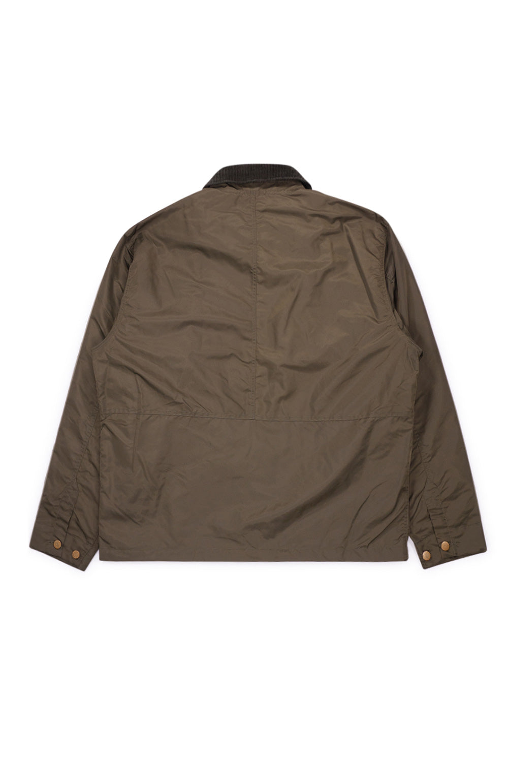 Unisex Brain Dead Cropped Chore Jacket Green, durable nylon outerwear with mesh front pockets, velcro straps, and signature LA street style.