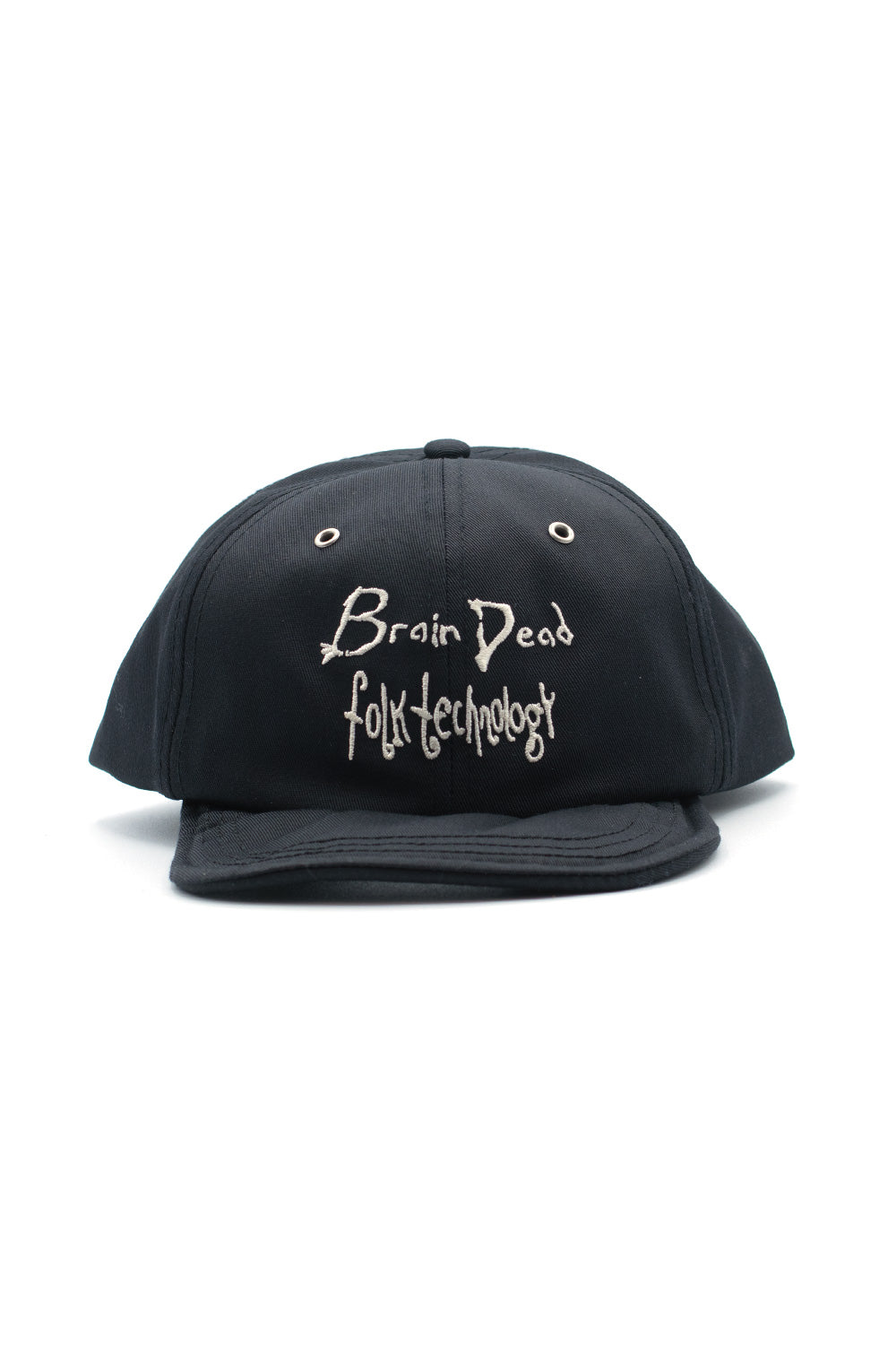 Brain Dead Folk Technology Wire Brim 6 Panel Cap Black - BONKERS