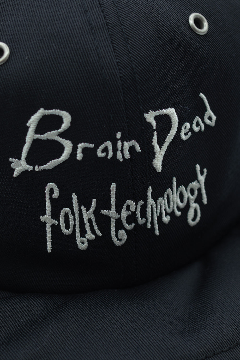 Brain Dead Folk Technology Wire Brim 6 Panel Cap Black - BONKERS