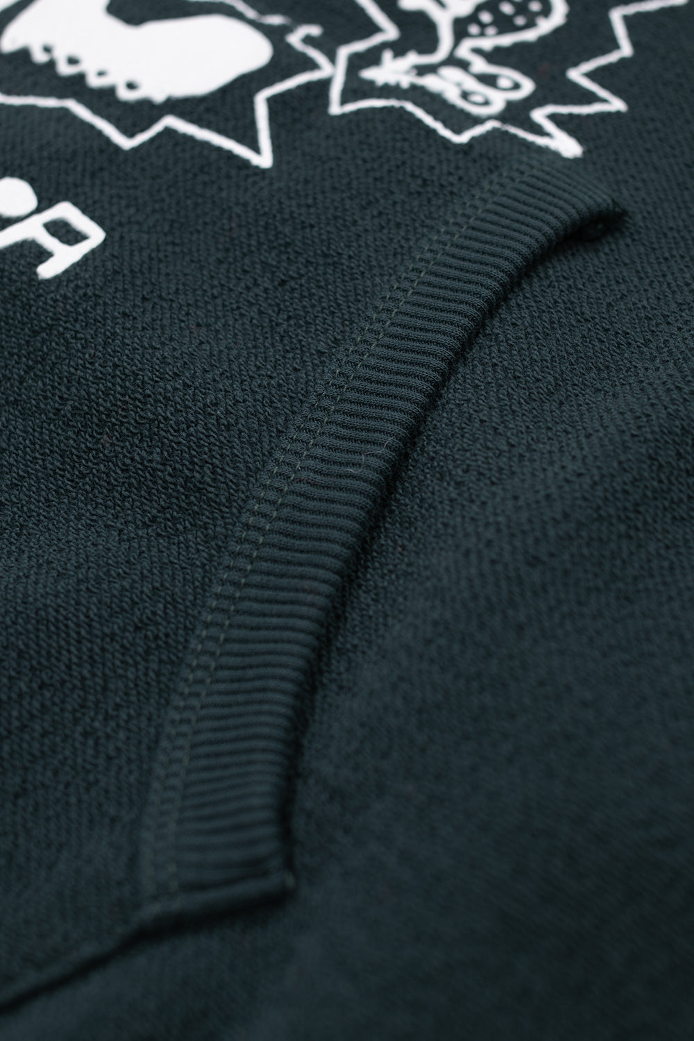 High-quality Brain Dead Global Shock Hoodie Forest Green, made in Portugal from heavy cotton fabric with 3D raised logo print.