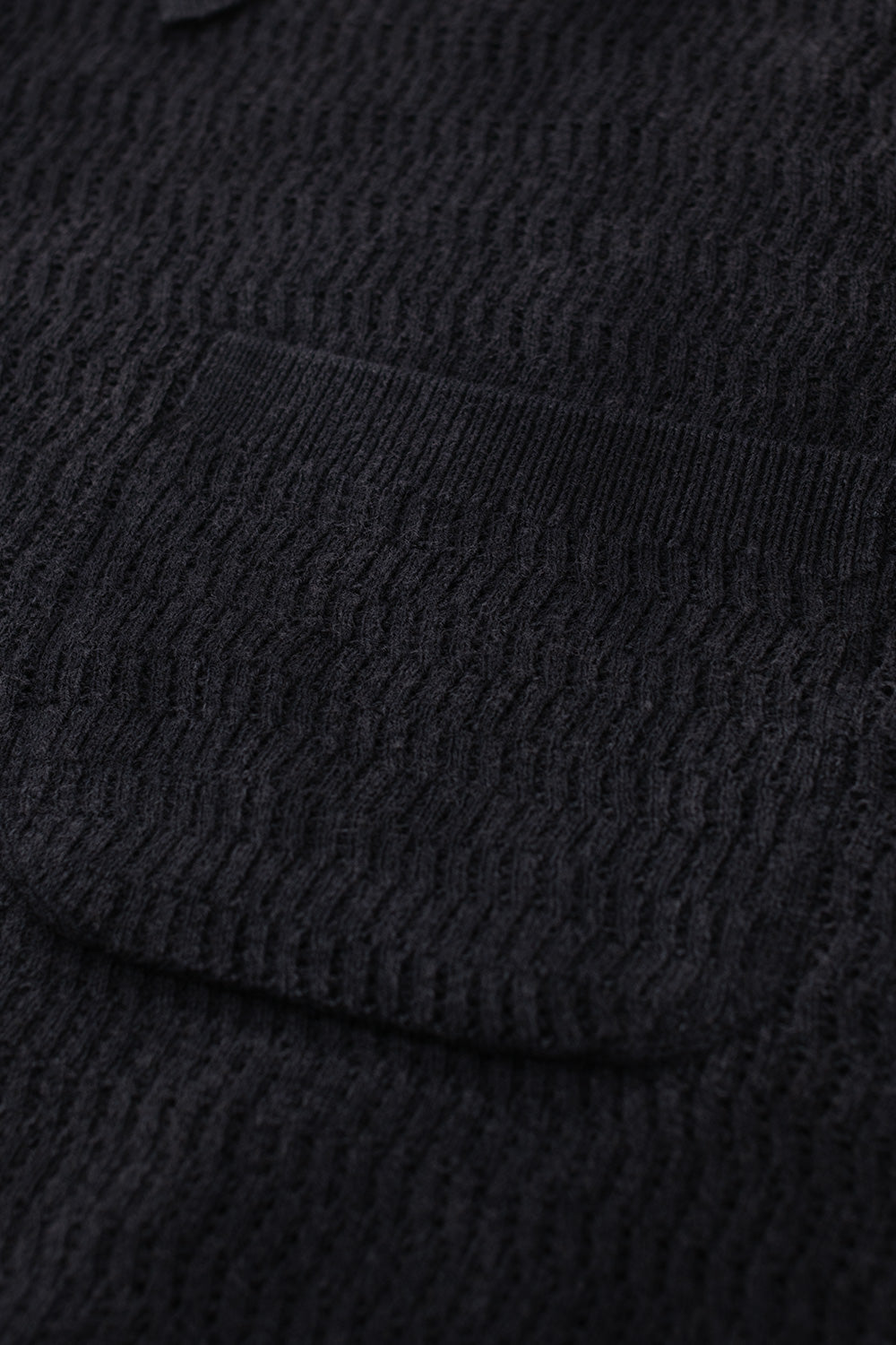 Brain Dead Pigment Dye Long Sleeve Polo Sweater Ink fabric detail – finely woven textured pima cotton knit construction