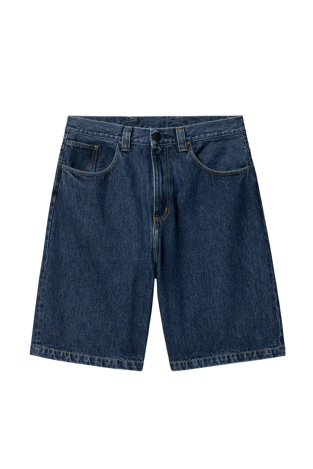 Carhartt WIP Brandon Shorts Blau – Robuste Jeansshorts mit weitem Schnitt, niedrigem Schritt und verstärkten Nähten für extra Langlebigkeit und Komfort.