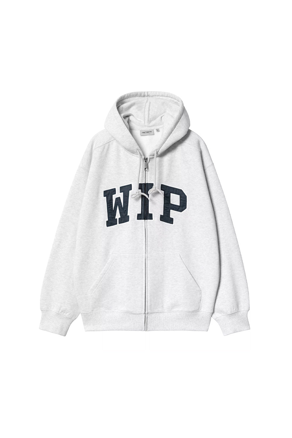 Carhartt WIP Hooded WIP Sweat Jacket in Ash Heather – graue Zip-Hoodie-Jacke mit Logo