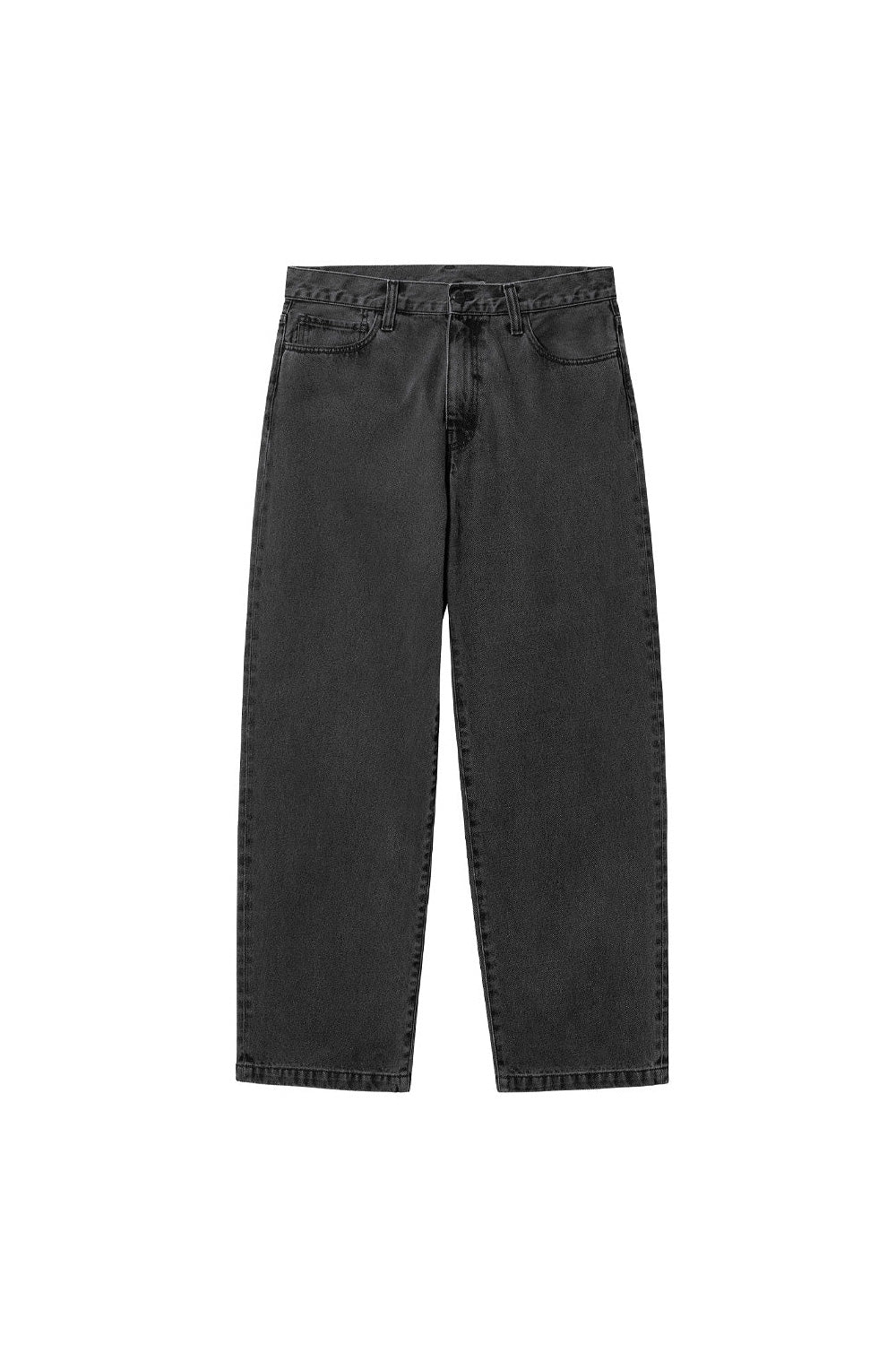 "Vorderansicht der Carhartt WIP Landon Baggy Pant – weiter Fit mit klassischem 5-Pocket-Design und gewebtem Carhartt-Label auf der Gesäßtasche"