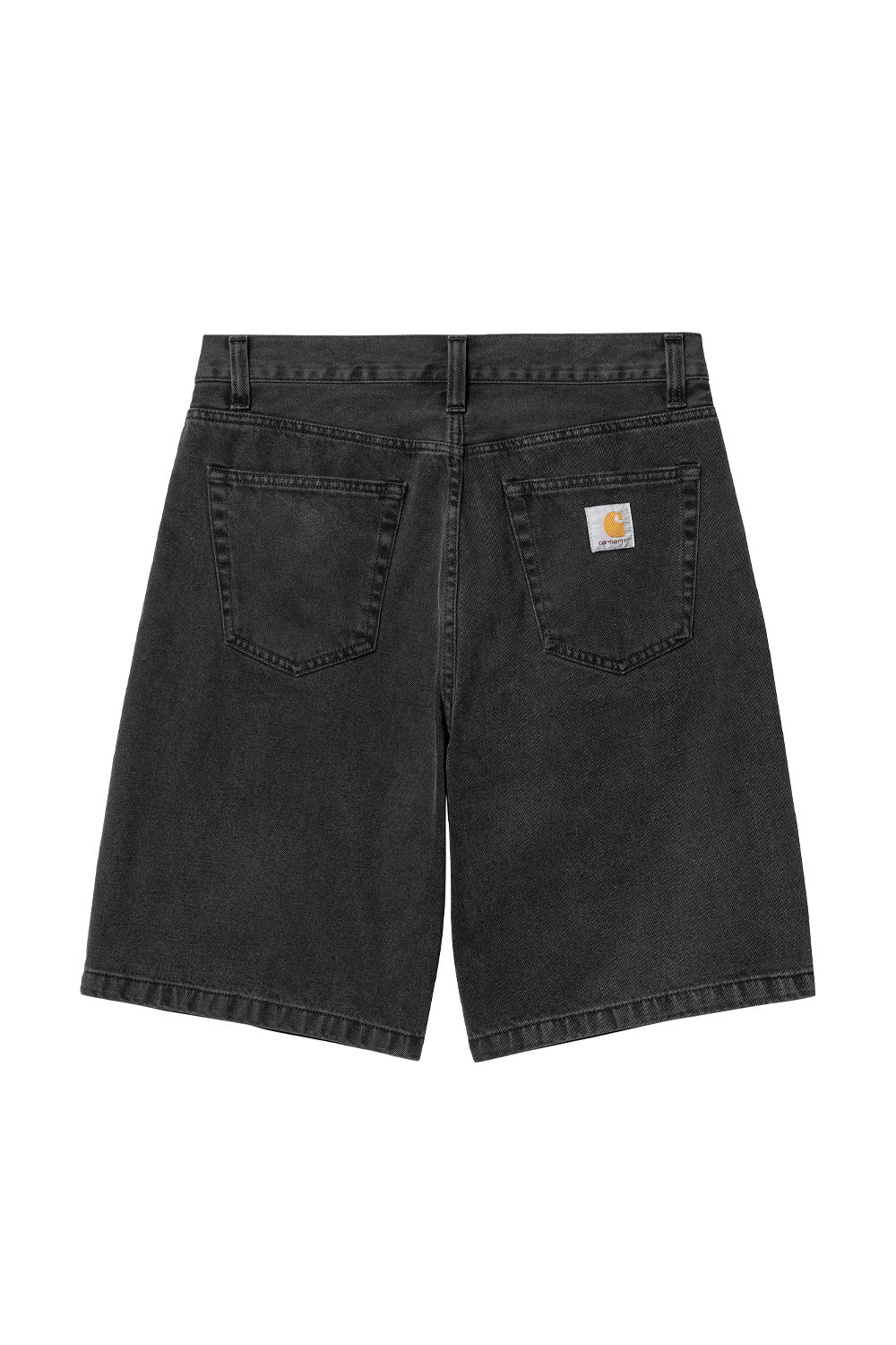 Rückansicht der Carhartt WIP Landon Short in Black Stone Washed – praktische Taschen und moderner Stil in einer vielseitigen schwarzen Waschung