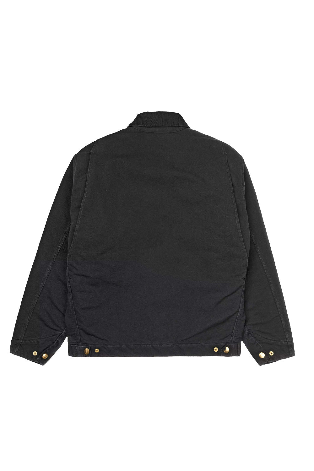"Rückansicht der Carhartt WIP OG Detroit Jacket in Black/Black Aged Canvas – strapazierfähige Jacke mit legerer Passform und authentischem Workwear-Look"