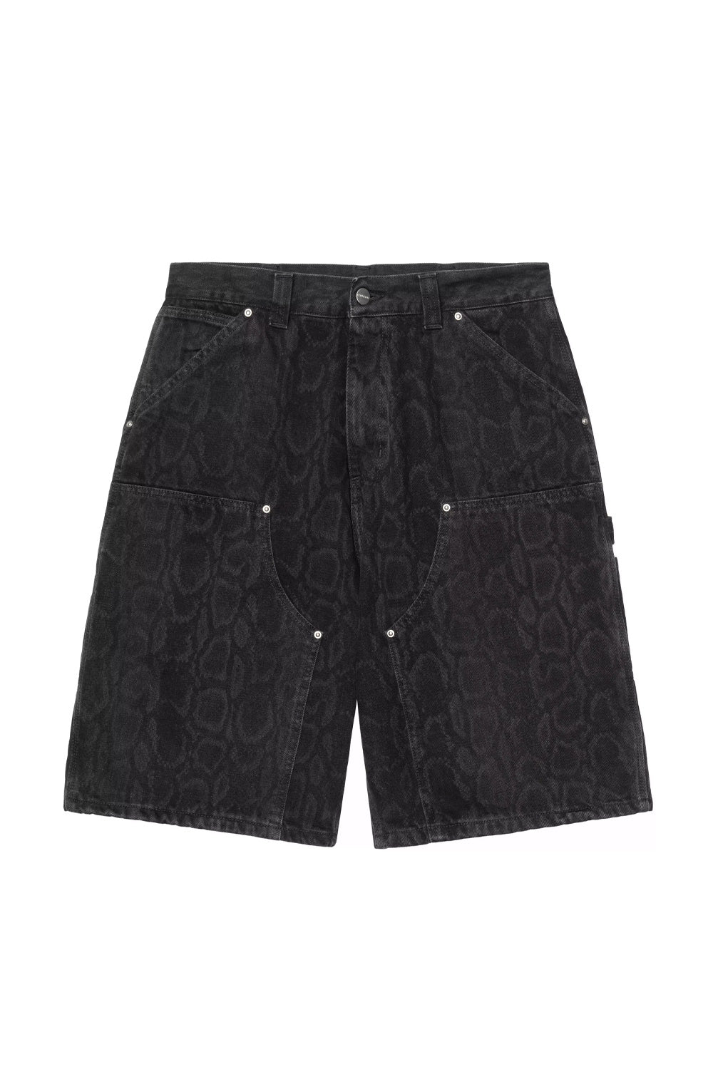 Carhartt WIP OG Double Knee Short Snake Camo Black (Heavy Stone Wash) - BONKERS