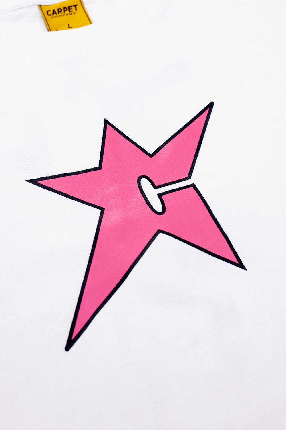 Carpet Company C-Star T-Shirt White (Pink Print) - BONKERS