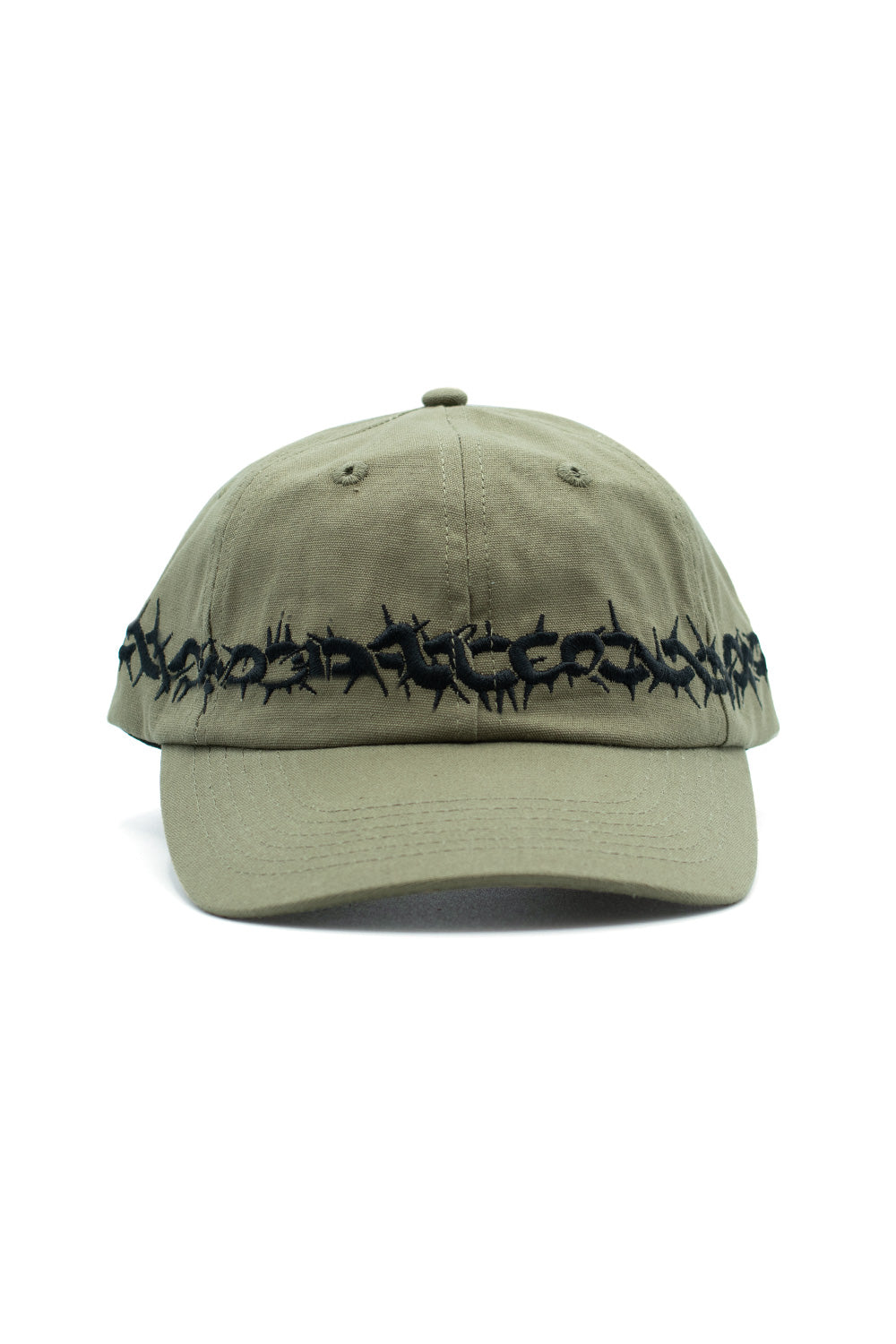 Dancer Crown Cap Green – Klassische Dad Cap aus 100 % Baumwolle mit umlaufender Dornenkranz-Stickerei und integriertem Schweißband für maximalen Komfort.