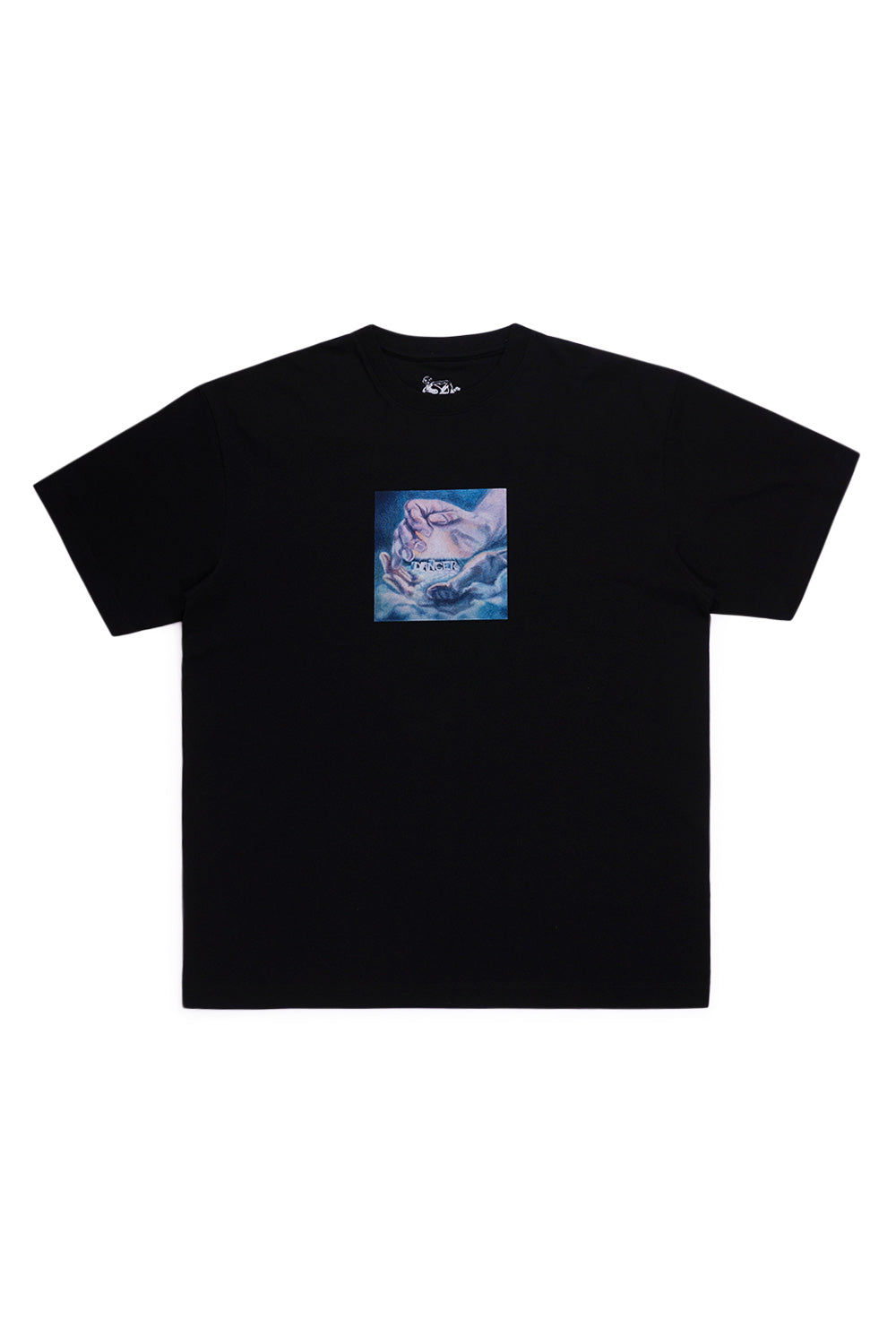 Dancer Magic T-Shirt Black – Hochwertiges schwarzes T-Shirt aus 100 % Bio-Baumwolle mit 260 g/m² Jersey-Stoff, Brust-Print und nachhaltiger Herstellung in Portugal.