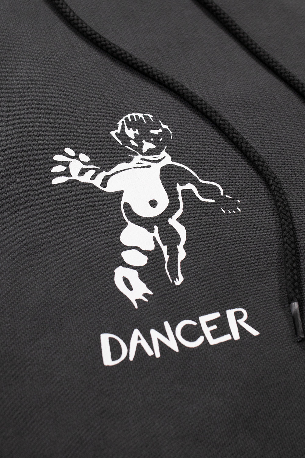"Schwarzer Dancer OG Logo Hoodie – Hoodie mit weißen Nähten und klassischem Design"