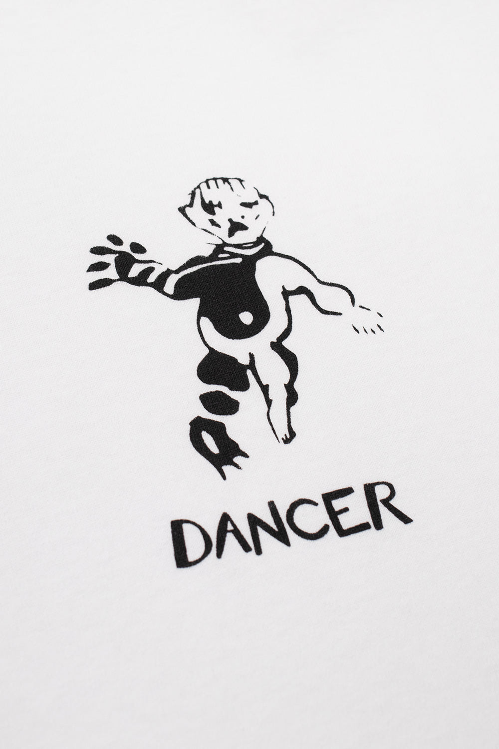 "Dancer T-Shirt OG Logo – Weißes Shirt mit schwarzem Logo und Nähakzenten"