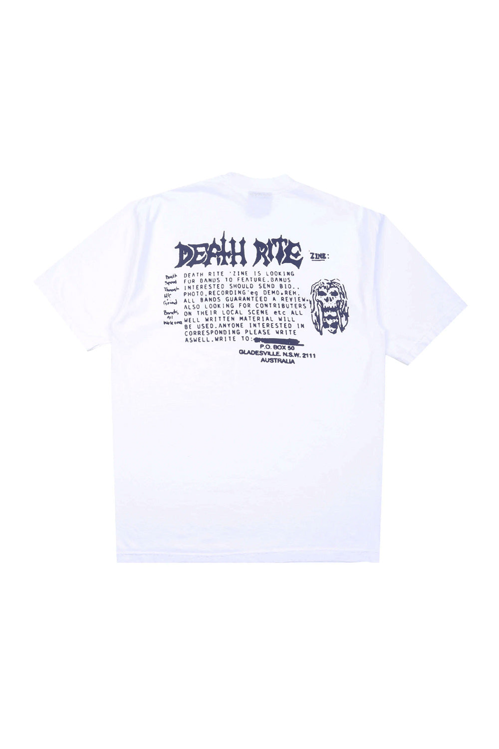 Death Rites Classified ‘89’ T-Shirt White – Weißes T-Shirt mit retro-inspiriertem '89'-Design für einen coolen Streetwear-Look