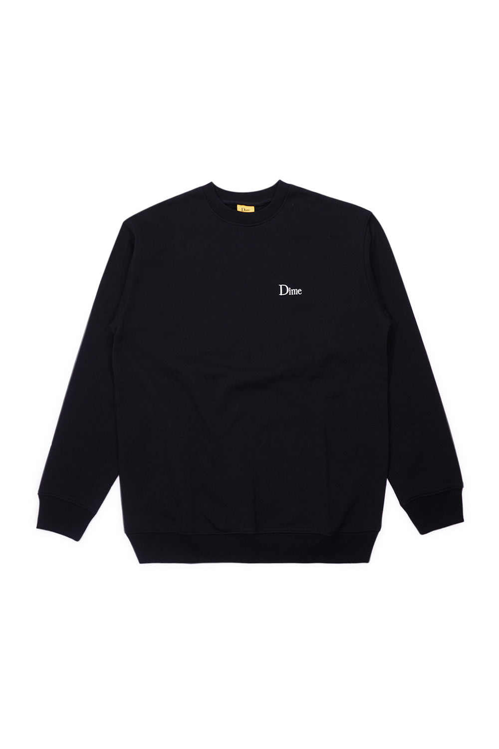 Dime Classic Small Logo Crewneck Schwarz – schlichter Pullover mit kleinem Dime-Logo auf der Brust