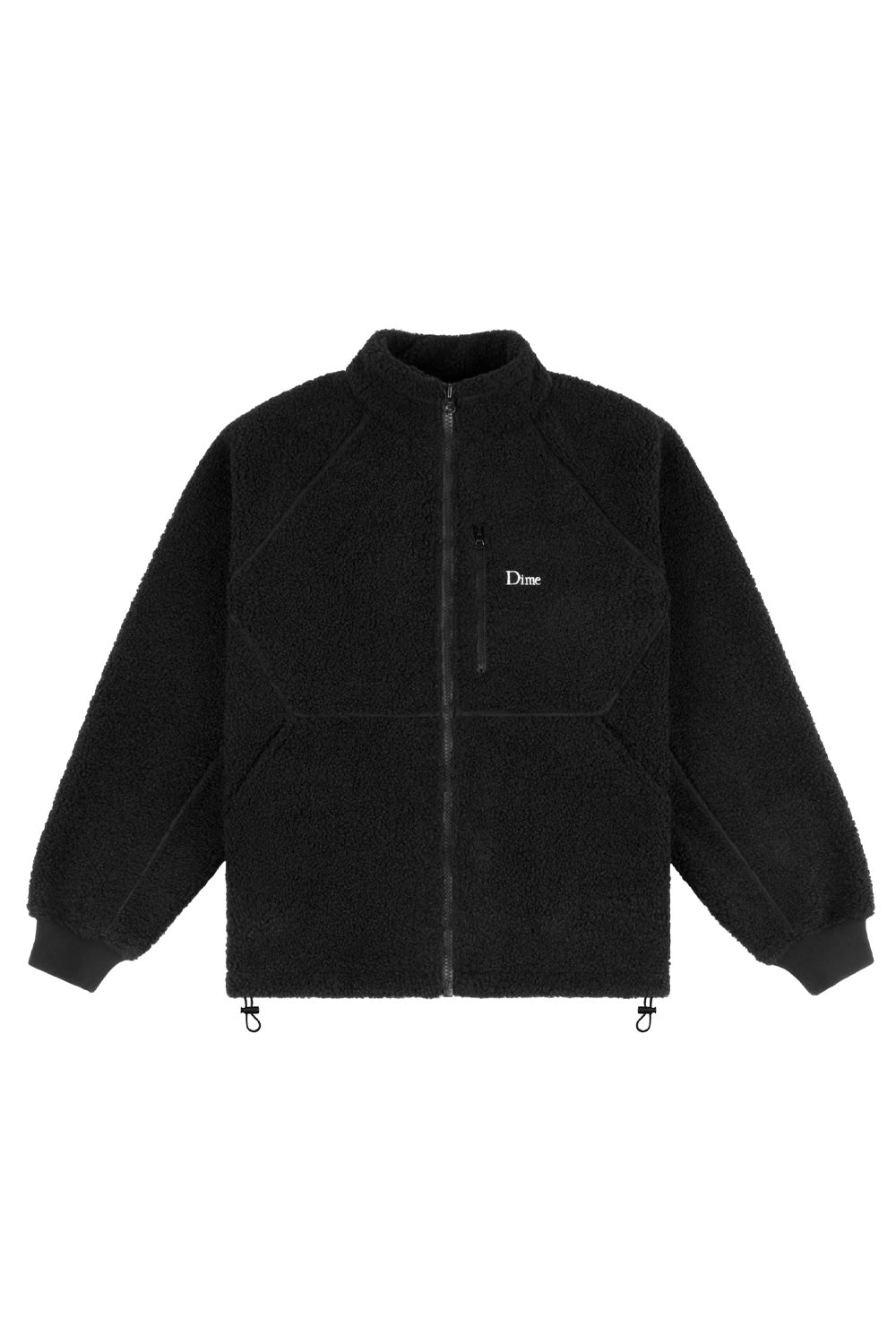 Dime Polar Fleece Sherpa Zip Black - BONKERS