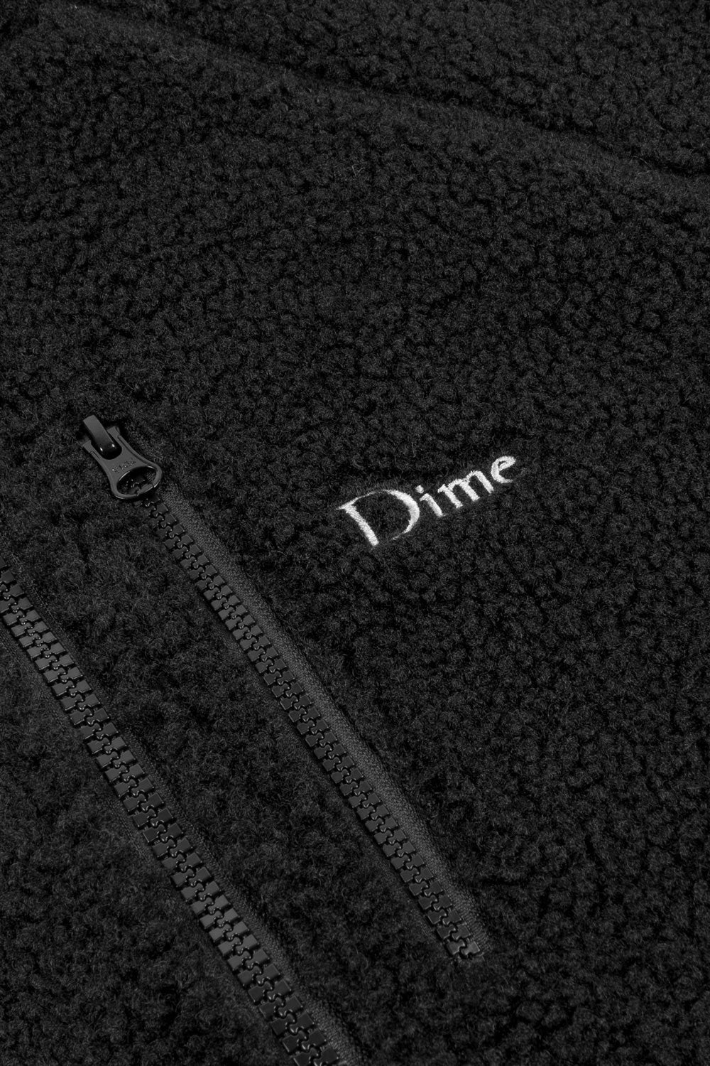 Dime Polar Fleece Sherpa Zip Black - BONKERS